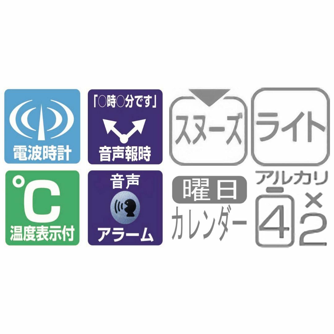 リズム(RHYTHM) 目覚まし時計 電波時計 音声アラーム トラベルクロック  インテリア/住まい/日用品のインテリア小物(置時計)の商品写真