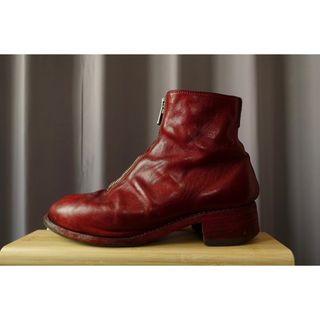 グイディ(GUIDI)の【GUIDI】PL1 フロントジップブーツ レッド(ブーツ)