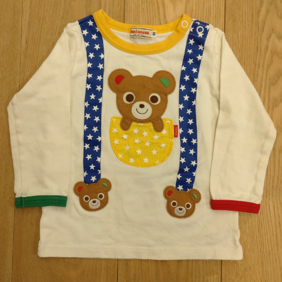 mikihouse(ミキハウス)の専用　MIKI HOUSE　プッチーくん　サスペンダー　カットソー　90㎝ キッズ/ベビー/マタニティのキッズ服男の子用(90cm~)(Tシャツ/カットソー)の商品写真