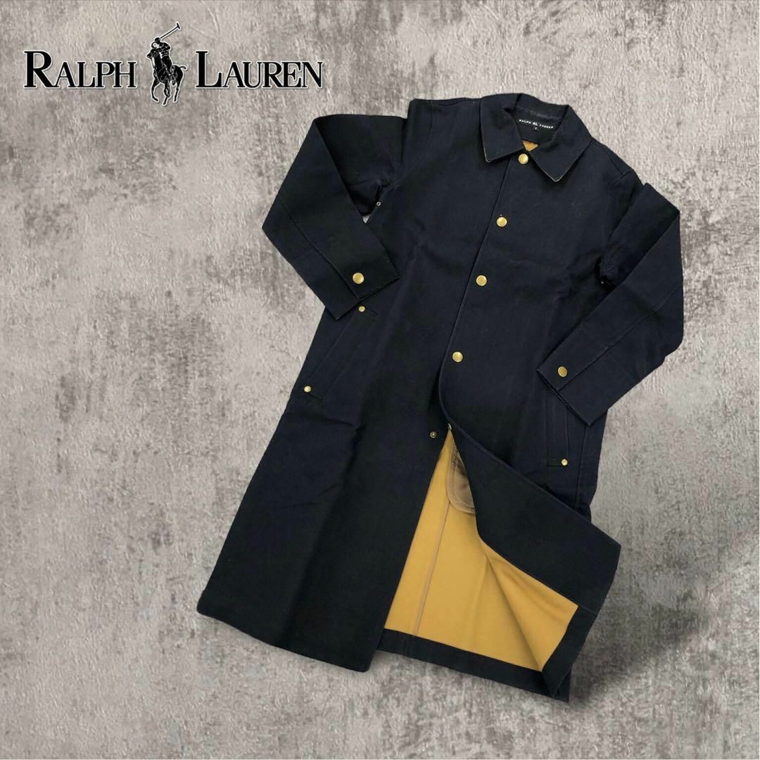 Ralph Lauren(ラルフローレン)の【送料無料】RALPH LAUREN ステンカラーコート size7 ブラック レディースのジャケット/アウター(ロングコート)の商品写真