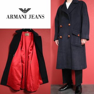 アルマーニ(Armani)の【極希少】ARMANI オーバーサイズ エデンボタン 裏地レッド ロングコート(ロングコート)