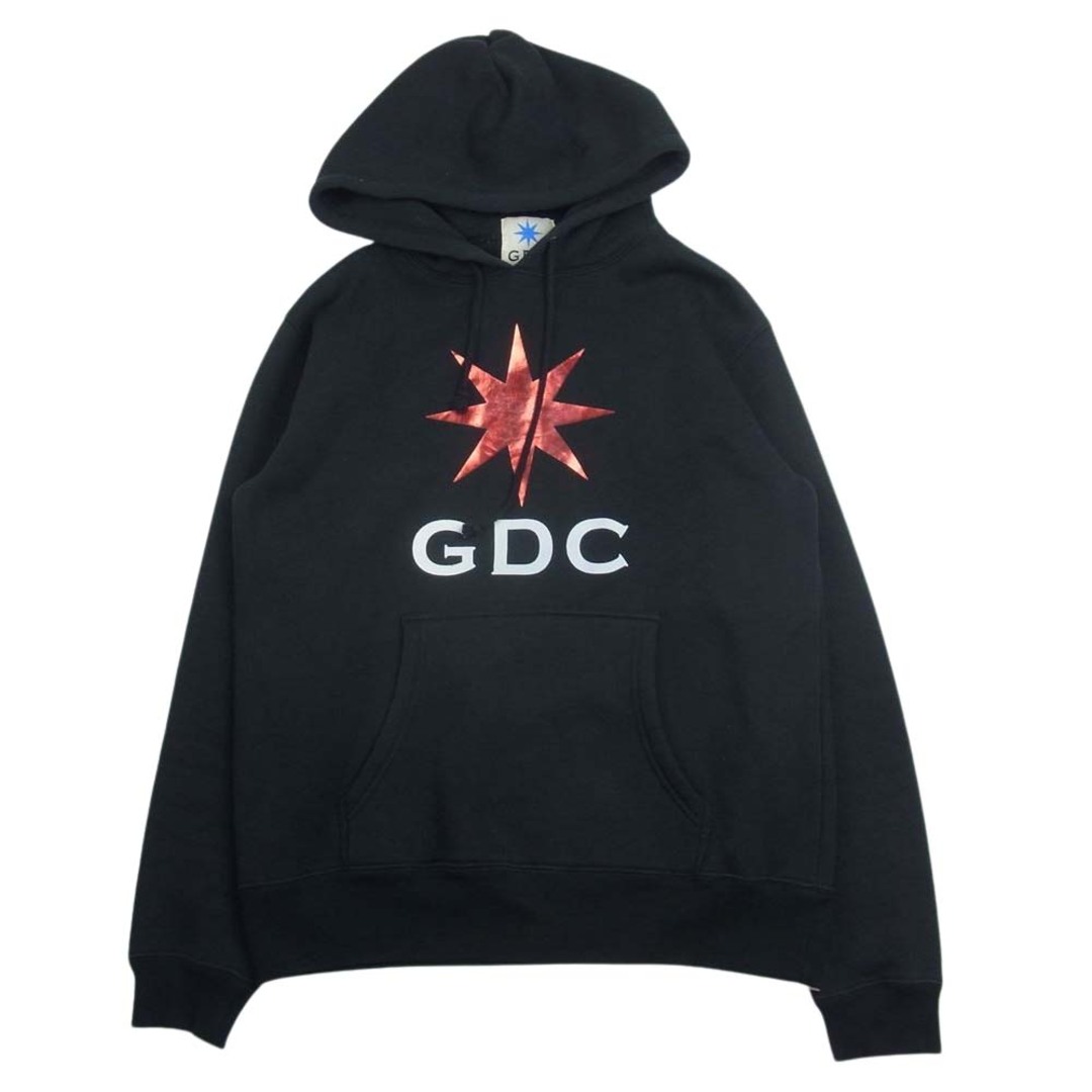 GDC(ジーディーシー)のGDC ジーディーシー プリント フーディー スウェット パーカー ブラック系 M【中古】 メンズのトップス(スウェット)の商品写真