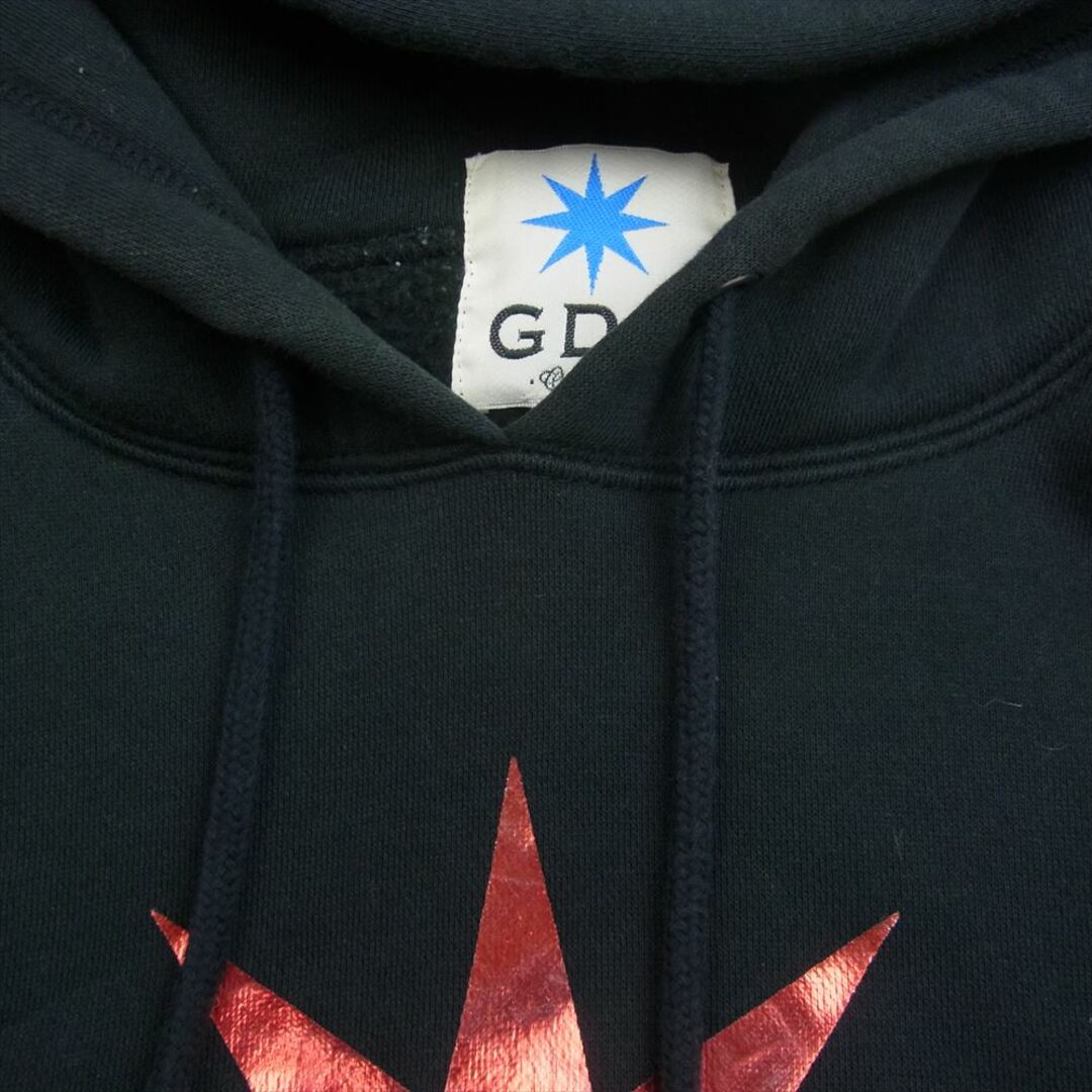 GDC(ジーディーシー)のGDC ジーディーシー プリント フーディー スウェット パーカー ブラック系 M【中古】 メンズのトップス(スウェット)の商品写真