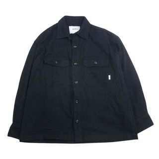 ダブルタップス(W)taps)のWTAPS ダブルタップス 23AW 232TQDT-SHM03 DECK 02 LS COTTON.TWILL コットンツイル ワークシャツ ジャケット ブラック系 01【中古】(その他)