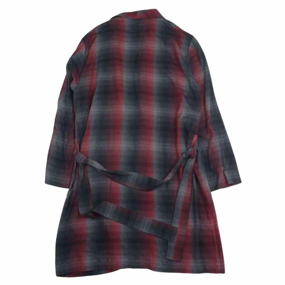 WACKO MARIA(ワコマリア)のWACKO MARIA ワコマリア 19SS OMBRAY CHECK GOWN COAT オンブレ レーヨン ガウンコート レッド系 M【中古】 メンズのジャケット/アウター(その他)の商品写真