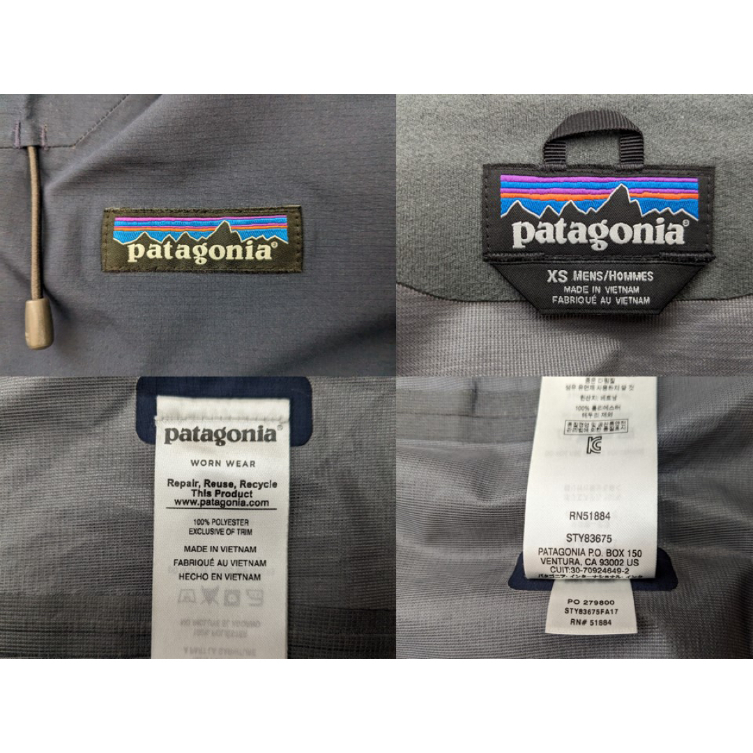 patagonia(パタゴニア)のpatagonia クラウドリッジジャケット　メンズxs ネイビー メンズのジャケット/アウター(マウンテンパーカー)の商品写真