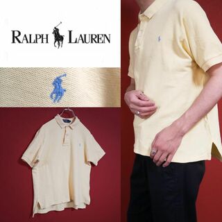 ラルフローレン(Ralph Lauren)の【希少】Ralph Lauren イエロー ロゴ刺繍 オーバーサイズポロシャツ(ポロシャツ)