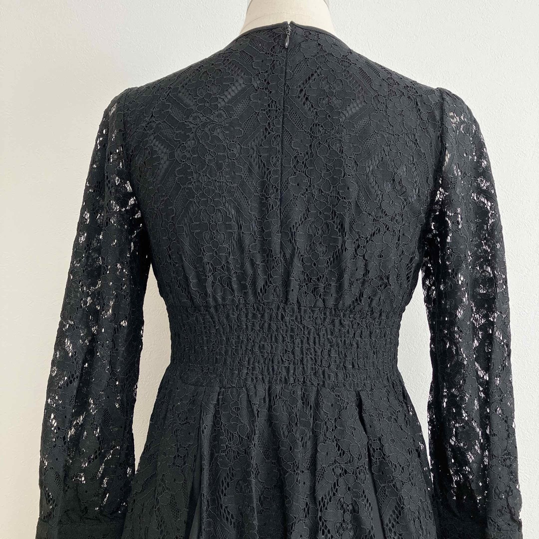 My shawty(マイシャウティー)のマイシャウティー　ブラック　レースラインデザインドレス　B602032610F レディースのフォーマル/ドレス(ロングドレス)の商品写真