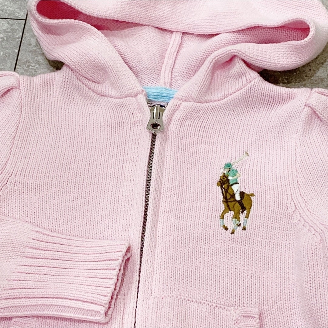 Ralph Lauren(ラルフローレン)の✧ ラルフローレン ニット パーカー フード付き 美品 3T 100cm ✧ キッズ/ベビー/マタニティのキッズ服女の子用(90cm~)(ジャケット/上着)の商品写真