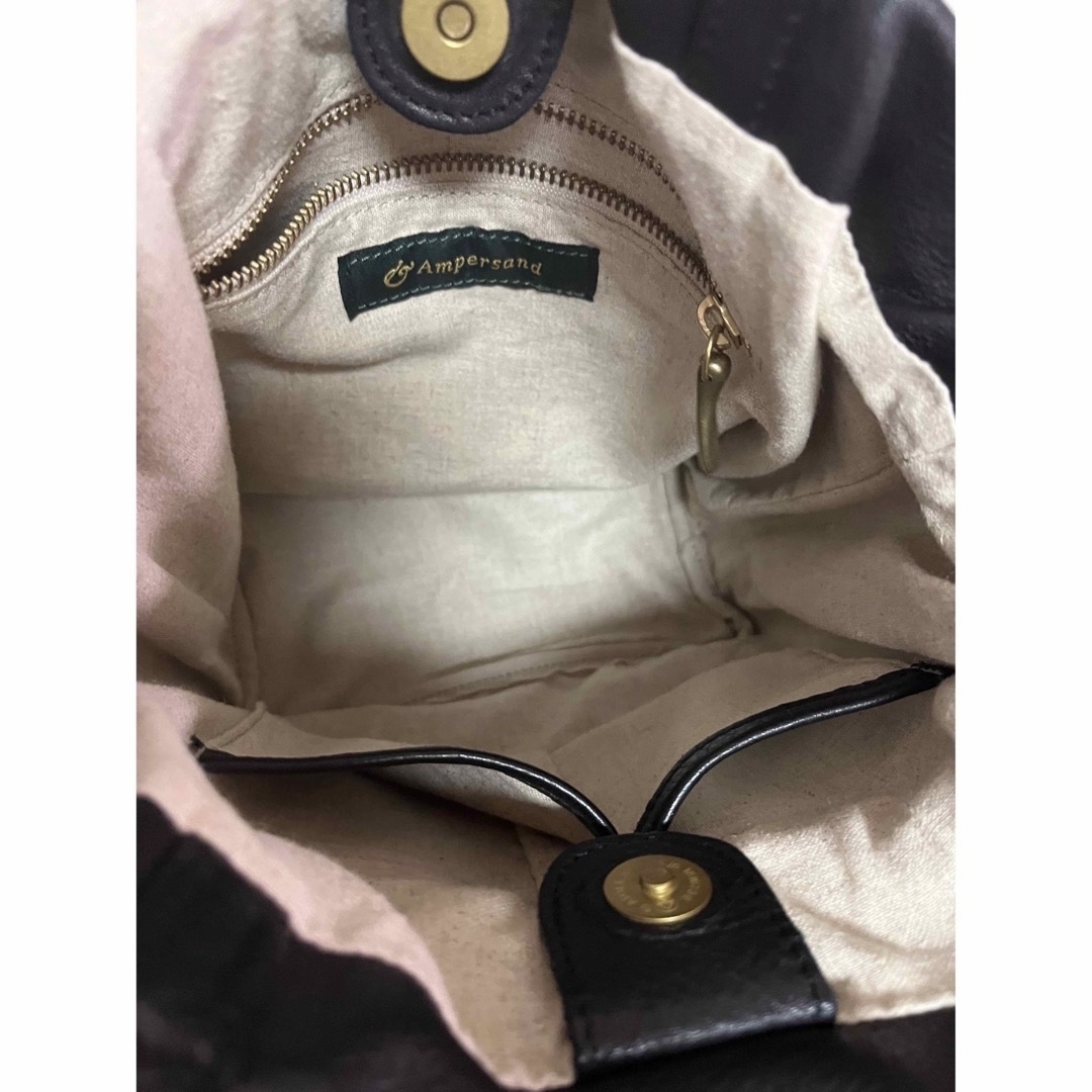 ampersand(アンパサンド)の希少　レア　アンパサンド　レザートートバッグ　ショルダー　ブラック　巾着　黒 レディースのバッグ(ショルダーバッグ)の商品写真