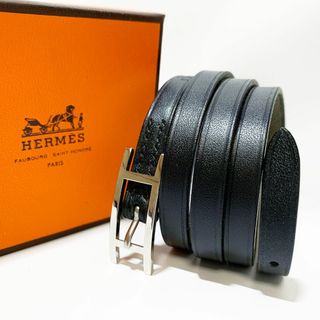 エルメス(Hermes)の美品】HERMES エルメス アピブレスレット アピ3 D刻印 シルバー金具(ブレスレット/バングル)