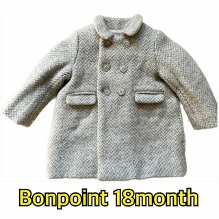 新品　ボンポワン　bonpoint ツイード　コート　フード付き　3歳　95cm