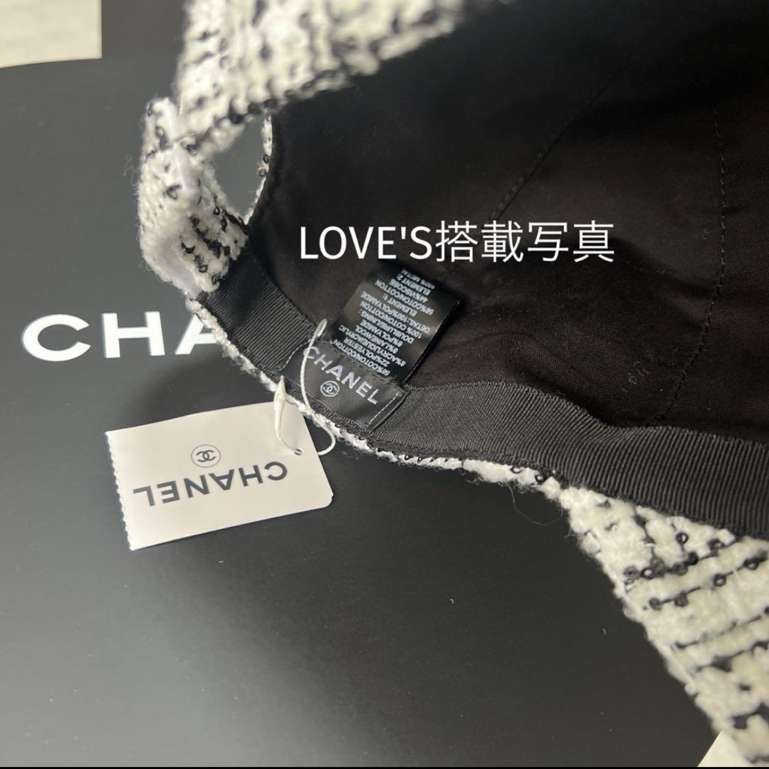 CHANEL(シャネル)のCHANEL 2023秋冬新作 ツイードスパンコールキャップ　新品未使用 レディースの帽子(キャップ)の商品写真