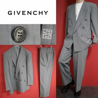 【極希少】GIVENCHY ベルトループ刺繍 ブルー ダブル仕様 セットアップ(セットアップ)