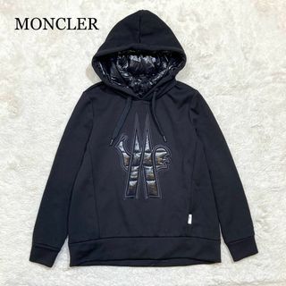 モンクレール(MONCLER)の【未使用級】モンクレール グルノーブル ロゴパーカー 襟元ダウン ブラック XS(パーカー)