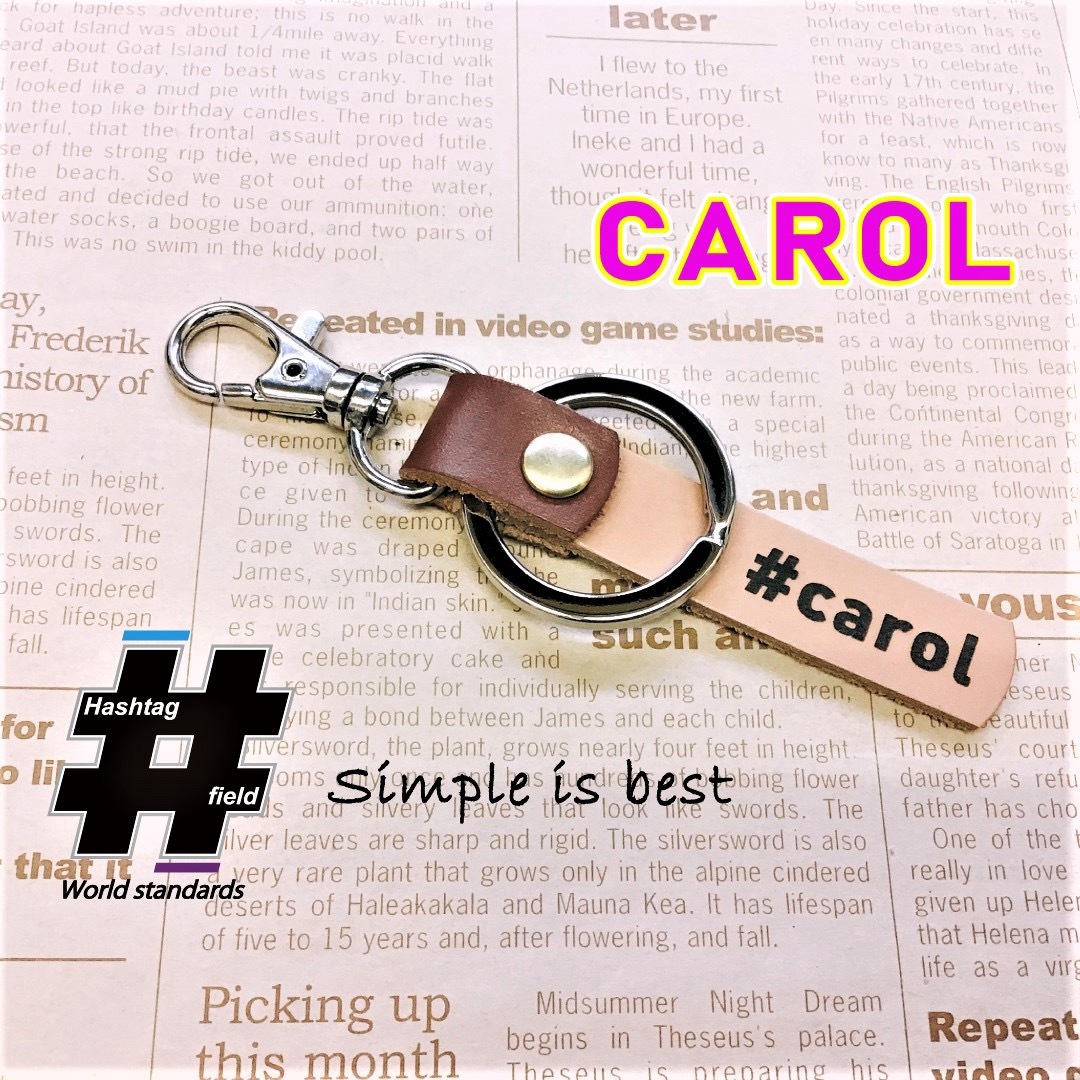 #CAROL 本革ハンドメイド ハッシュタグキーホルダー マツダ キャロル ハンドメイドのアクセサリー(キーホルダー/ストラップ)の商品写真