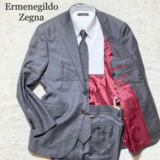 エルメネジルドゼニア(Ermenegildo Zegna)の【未使用級】エルメネジルドゼニア スーツ オーダーメイド グレー ストライプ L(セットアップ)