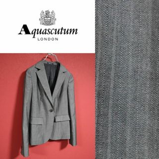 アクアスキュータム(AQUA SCUTUM)の【最高級】Aquascutum シルク混 光沢感 ストライプテーラードジャケット(テーラードジャケット)