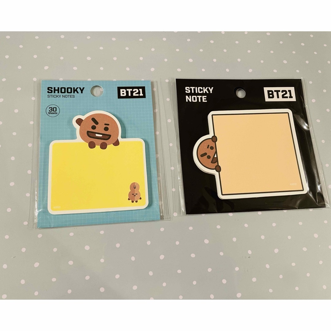 BT21(ビーティーイシビル)のBTS BT21 SHOOKY 付箋 2点セット インテリア/住まい/日用品の文房具(ノート/メモ帳/ふせん)の商品写真