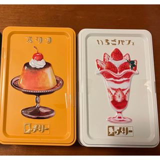 メリー(メリー)のメリー はじけるキャンディチョコレート。いちごパフェ缶 プリン缶 専用袋　新品(菓子/デザート)