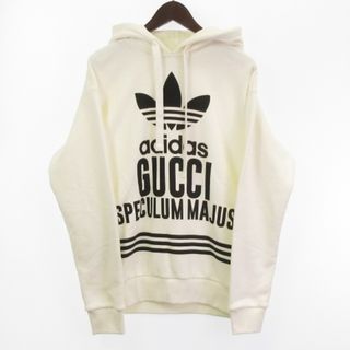 グッチ(Gucci)のグッチ × アディダス タグ付き 22AW ロゴ パーカー 白 XS ☆AA★(パーカー)