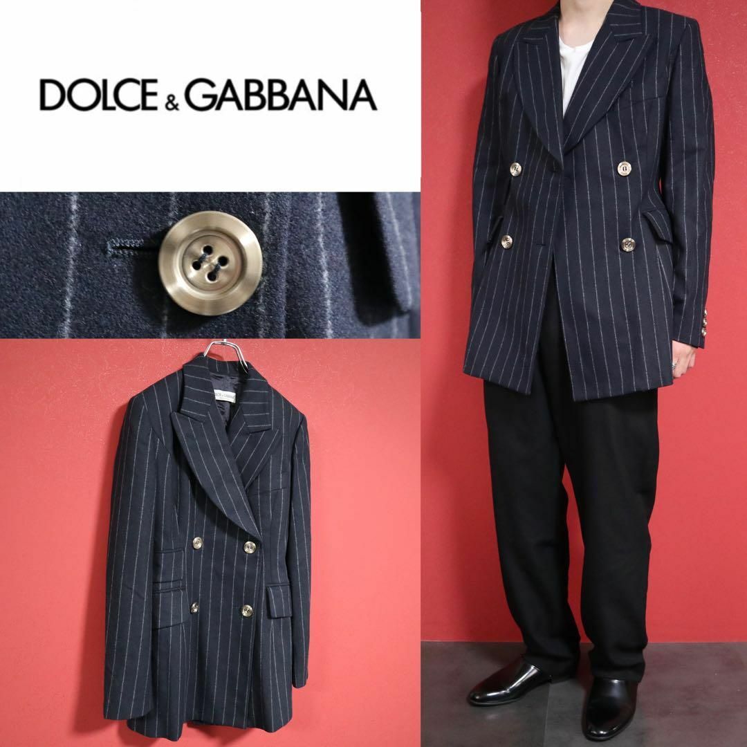 極美品】DOLCE&GABBANA メタルボタン ダブルテーラードジャケット-