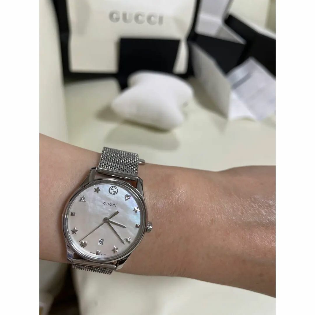 GUCCI シルバー レディース腕時計 GUCCI - グッチGUCCIレディースシルバー腕時計の通販 by