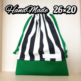 巾着　25×20 給食袋　なわとび袋　道具袋　入園入学　ハンドメイド　小学生　青(ランチボックス巾着)