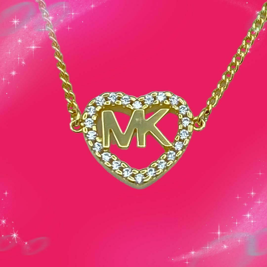 Michael Kors(マイケルコース)の《超美品》　 マイケルコース　ロゴ　ハート　ラインストーン　ブレスレット レディースのアクセサリー(ブレスレット/バングル)の商品写真