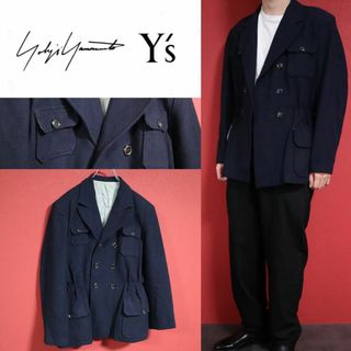 ヨウジヤマモト(Yohji Yamamoto)の【極希少】y's ヨウジヤマモト 変形シルエット ポケットデザイン ピーコート(ピーコート)