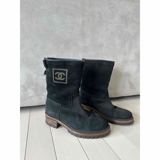 シャネル　CHANEL 2022年秋冬　ミドルブーツ　スエード　35