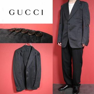 グッチ(Gucci)の【モード】GUCCI ビッグポケットデザイン ロゴボタン テーラードジャケット(テーラードジャケット)