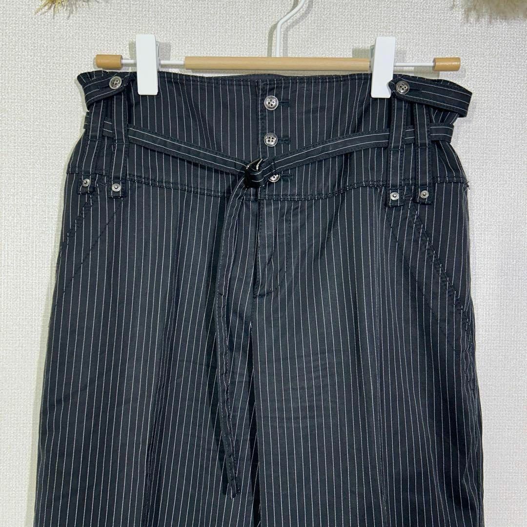 TRUNK(トランク)の【TRUNK】 ヒロココシノ ストライプパンツ ハイウエストストレッチパンツ レディースのパンツ(カジュアルパンツ)の商品写真