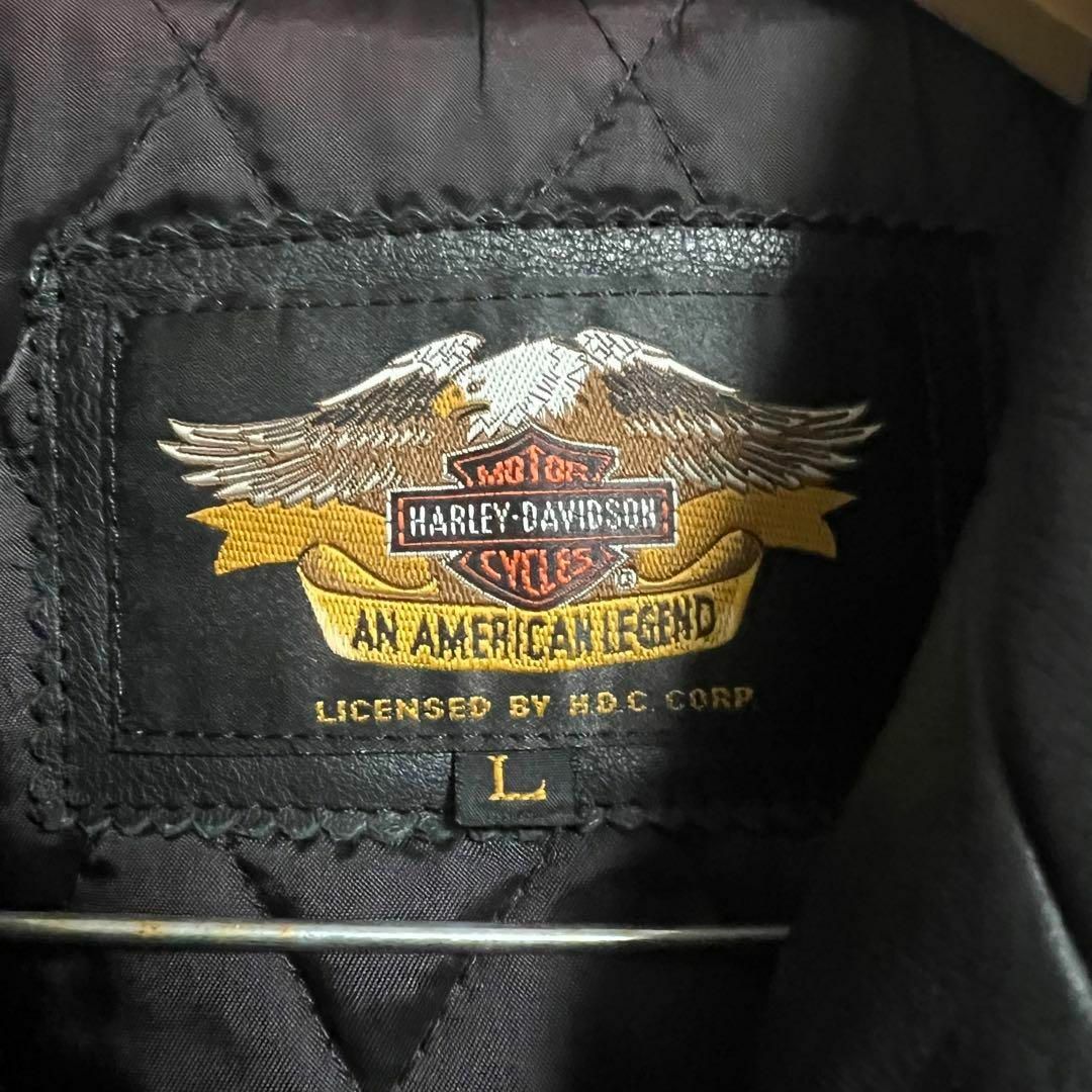 Harley Davidson(ハーレーダビッドソン)のHarley-Davidson ハーレーダビッドソン レザージャケット ピン付き メンズのジャケット/アウター(レザージャケット)の商品写真