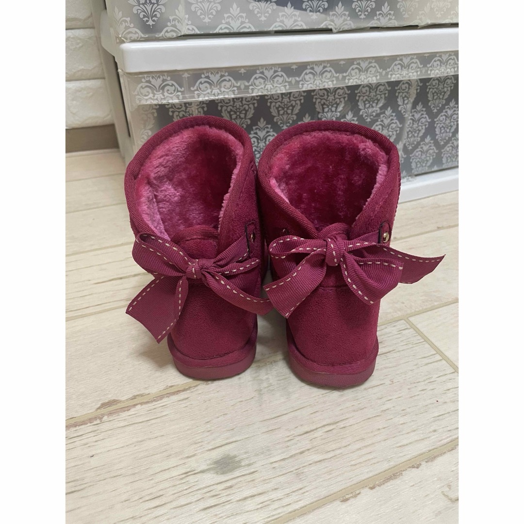 女の子 ブーツ 18cm 19cm ピンク リボン ムートンブーツの通販 by