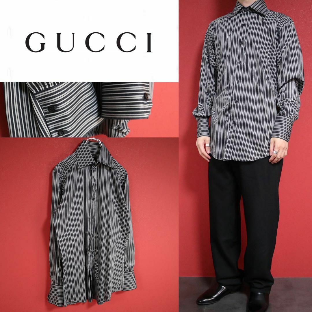 【スペシャル】GUCCI グッチ ロング袖 モードデザイン シャツ 長袖