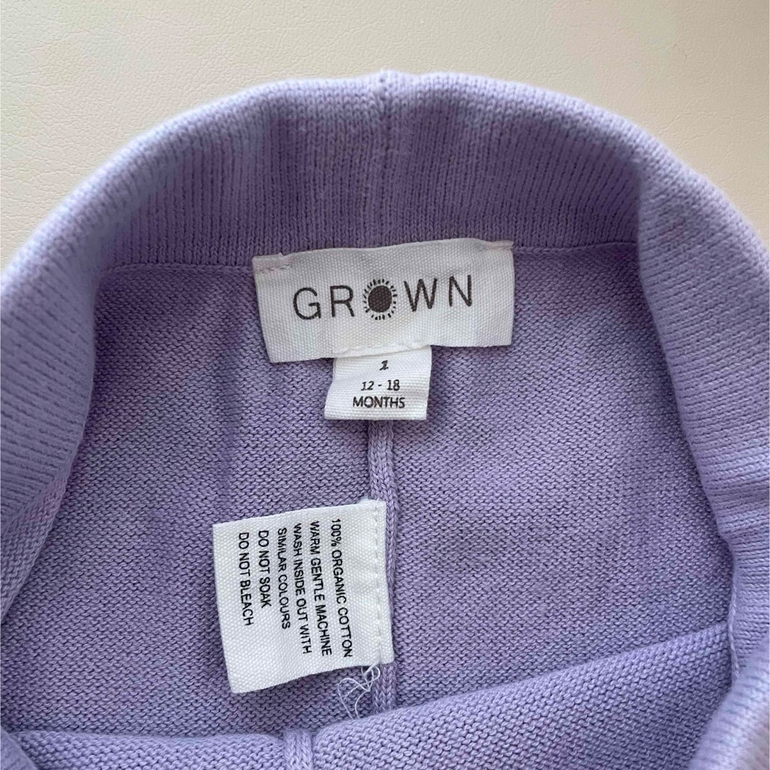 GROWN ニットパンツ　パープル　サイズ1 キッズ/ベビー/マタニティのベビー服(~85cm)(パンツ)の商品写真