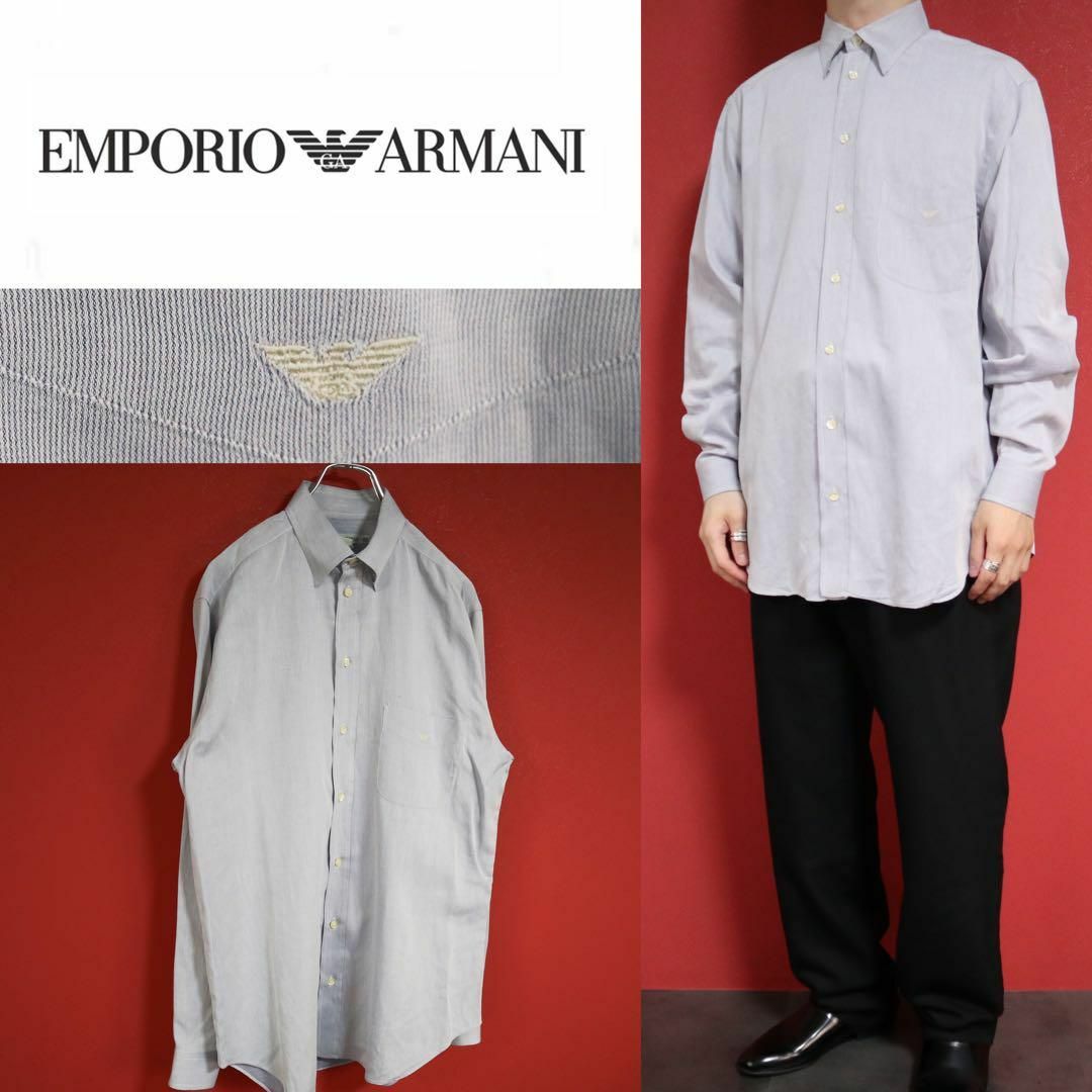 Emporio Armani(エンポリオアルマーニ)の【希少デザイン】EMPORIO ARMANI ワンポイントロゴ ロゴ刺繍 シャツ メンズのトップス(シャツ)の商品写真