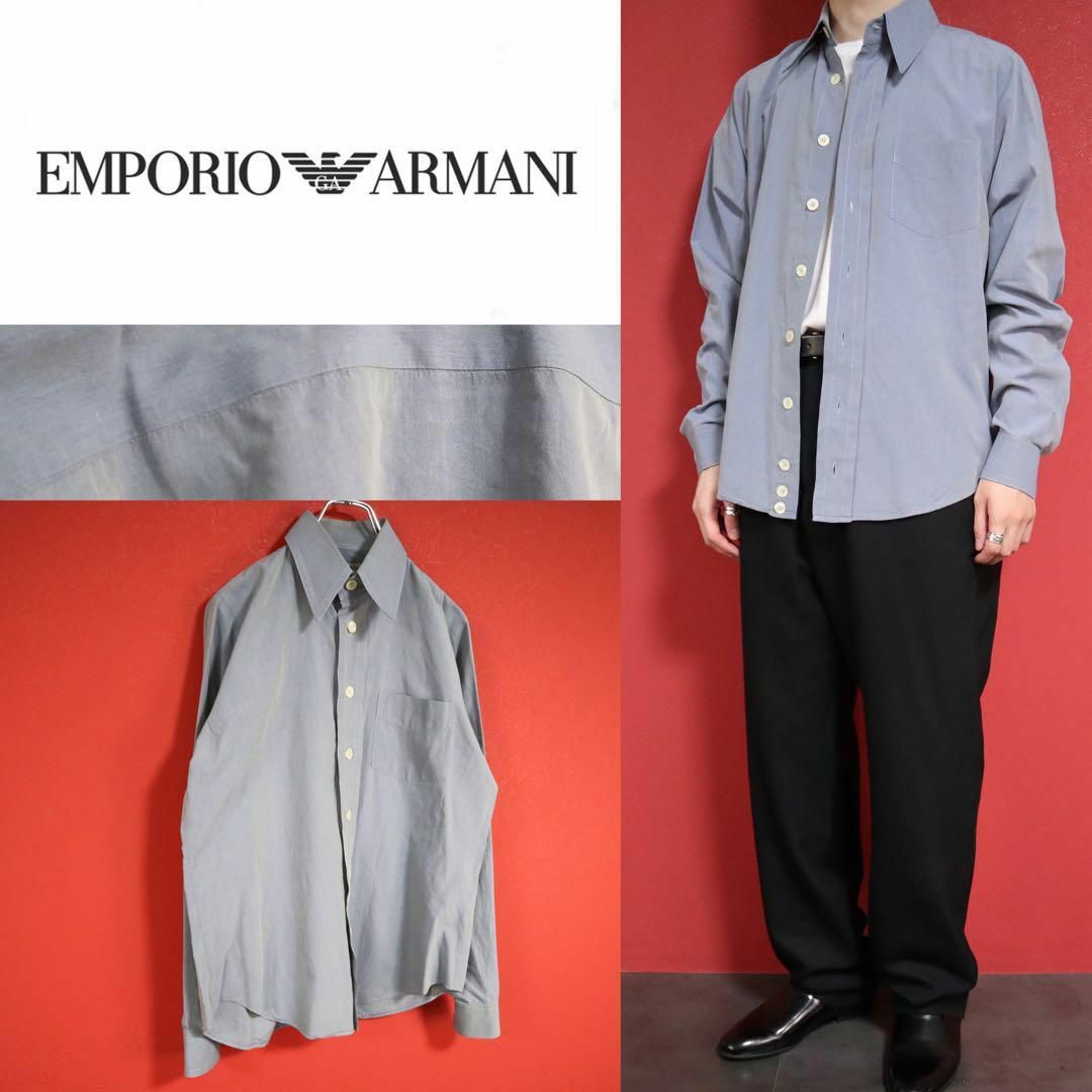 Emporio Armani(エンポリオアルマーニ)の【美品】EMPORIO ARMANI ビッグボタン ステッチデザイン 長袖シャツ メンズのトップス(シャツ)の商品写真