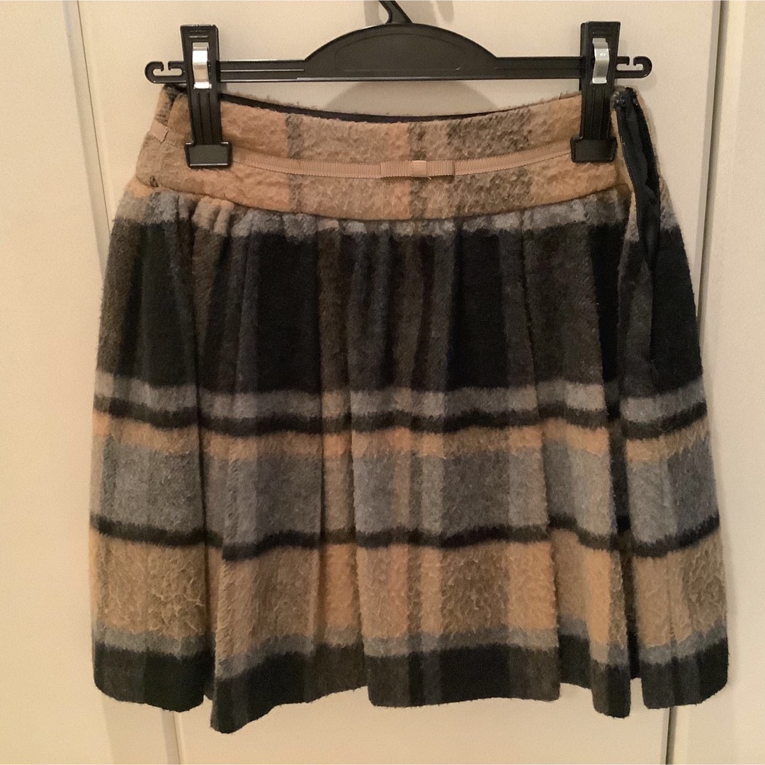 pour la frime(プーラフリーム)のふんわり厚手のチェック柄スカート レディースのスカート(ミニスカート)の商品写真