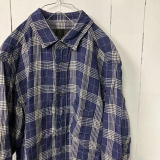 ジャックローズ(JACKROSE)のLuv maison ラブメゾン　リネンシャツ　七分丈　チェック柄　古着(シャツ)