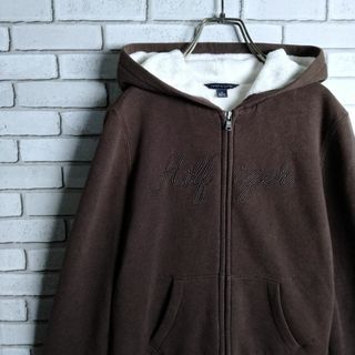 トミーヒルフィガー(TOMMY HILFIGER)のトミーヒルフィガー☆パーカー　ジャンパー　フーディ　フルジップ　裏ボア　茶(パーカー)