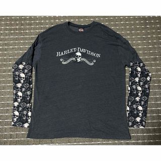 ハーレーダビッドソン(Harley Davidson)の2XL y2k harley davidson スカル ロンT ロングスリーブ(Tシャツ/カットソー(七分/長袖))