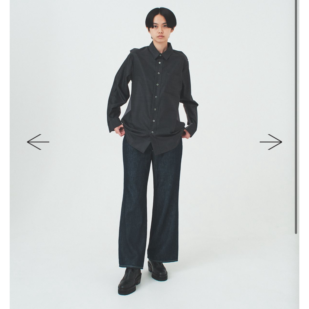 6 (ROKU)(ロク)のスドークstitching shirt / charcoal gray メンズのトップス(シャツ)の商品写真