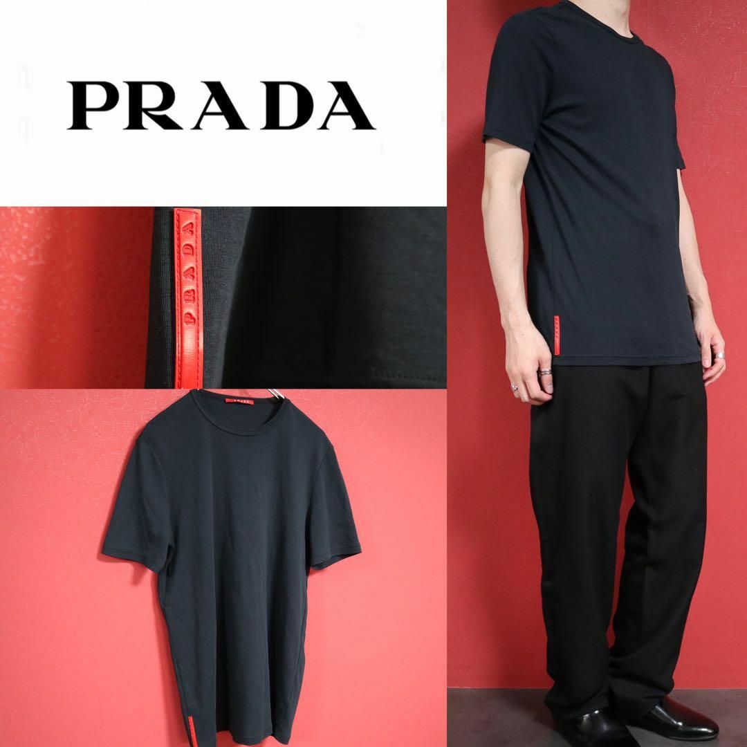 PRADA(プラダ)の【希少】PRADA プラダ サイド レッドライン ロゴ入り Tシャツ メンズのトップス(Tシャツ/カットソー(半袖/袖なし))の商品写真