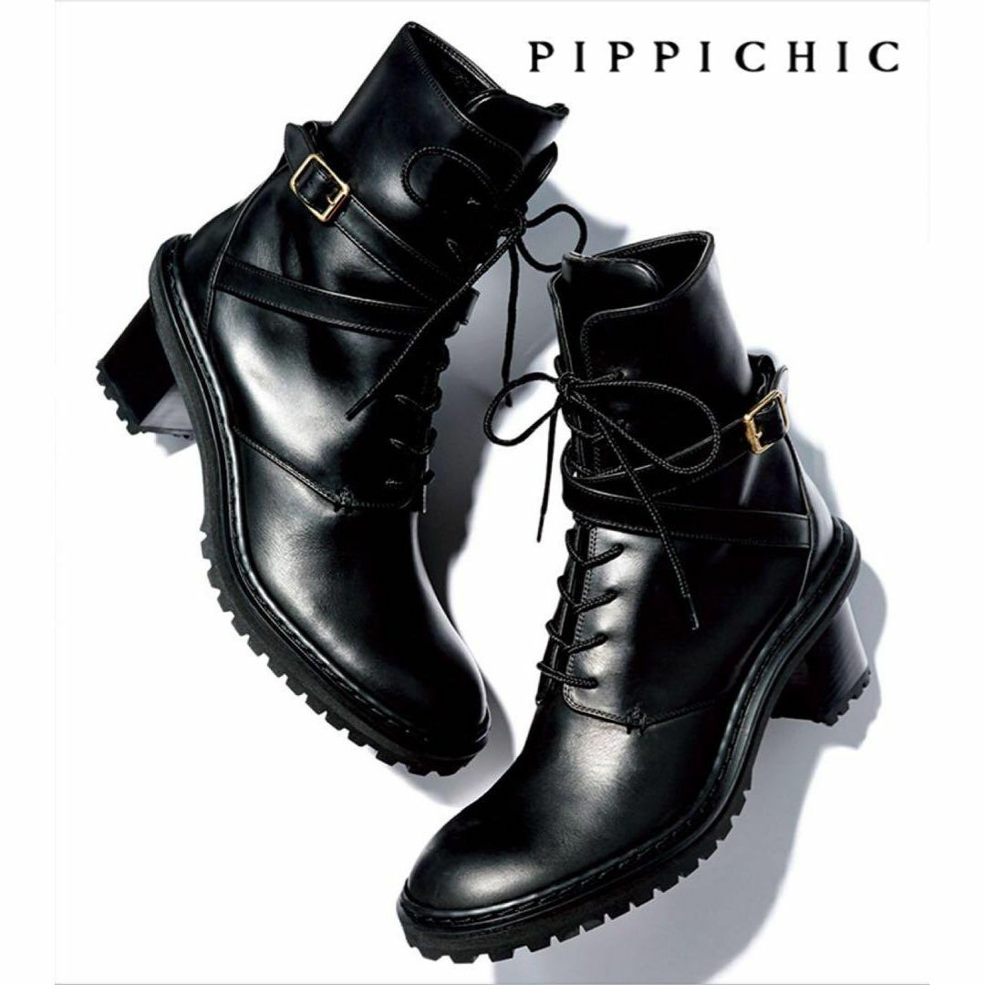PIPPICHIC(ピッピシック)の【送料無料】PIPPICHIC OBLIQUE コンバット ブーツ size37 レディースの靴/シューズ(ブーツ)の商品写真