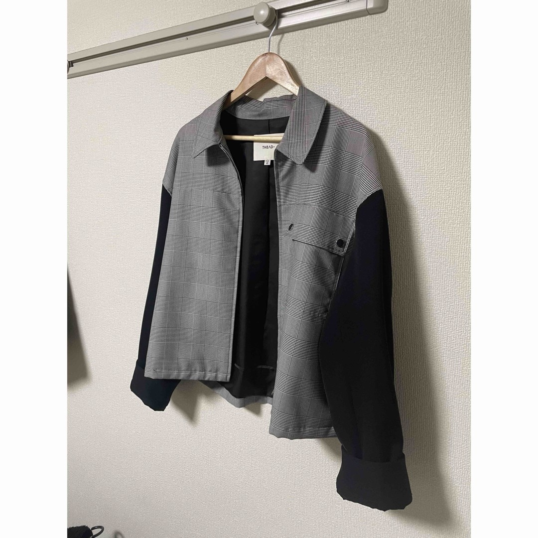 STUDIOUS THEAD+ チェックブルゾン　グレー　短丈 メンズのジャケット/アウター(ブルゾン)の商品写真
