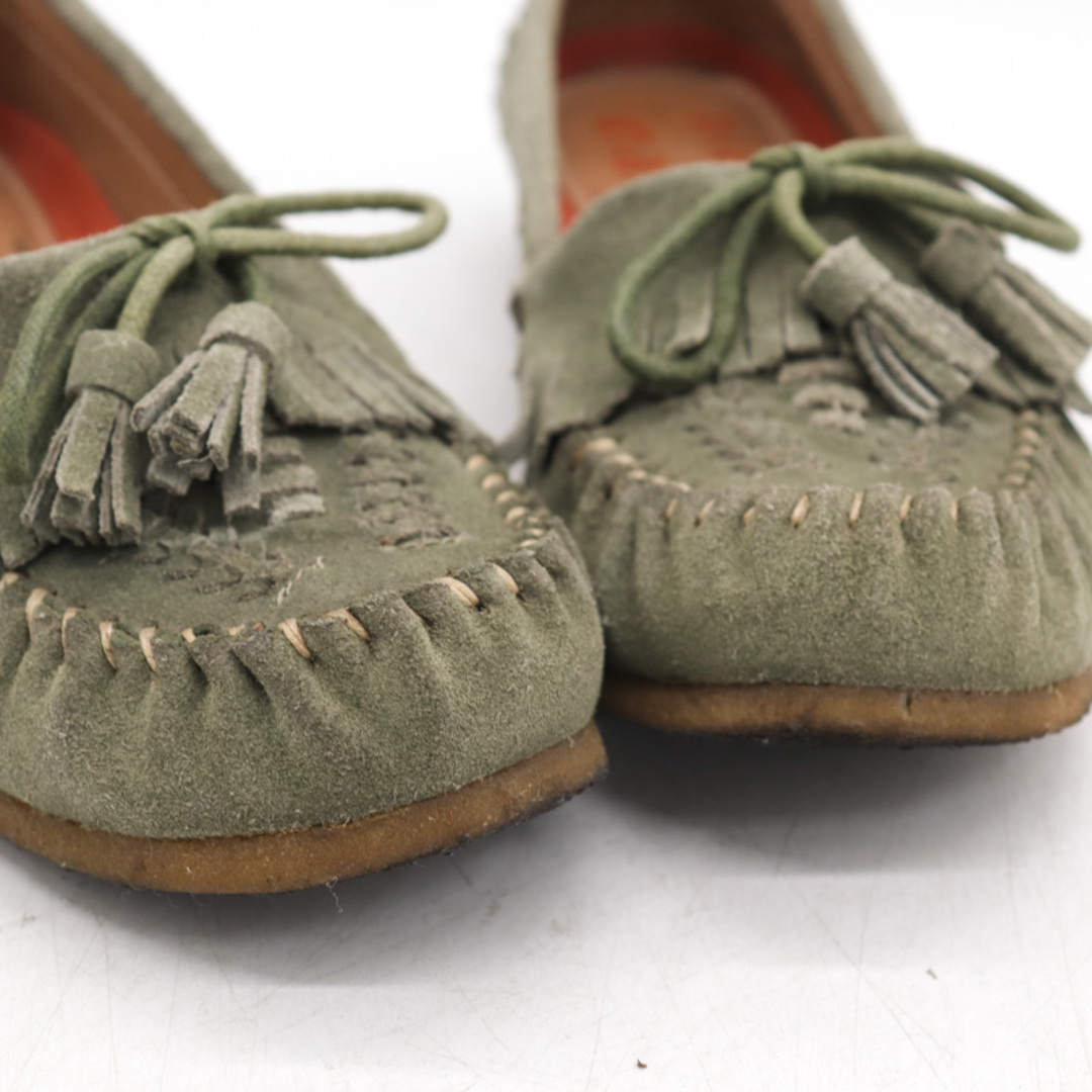 HIROMICHI NAKANO(ヒロミチナカノ)のヒロミチナカノ モカシン 本革 レザー 靴 シューズ レディース Mサイズ グリーン hiromichi nakano レディースの靴/シューズ(スリッポン/モカシン)の商品写真