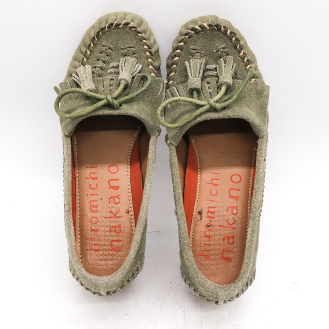 HIROMICHI NAKANO(ヒロミチナカノ)のヒロミチナカノ モカシン 本革 レザー 靴 シューズ レディース Mサイズ グリーン hiromichi nakano レディースの靴/シューズ(スリッポン/モカシン)の商品写真