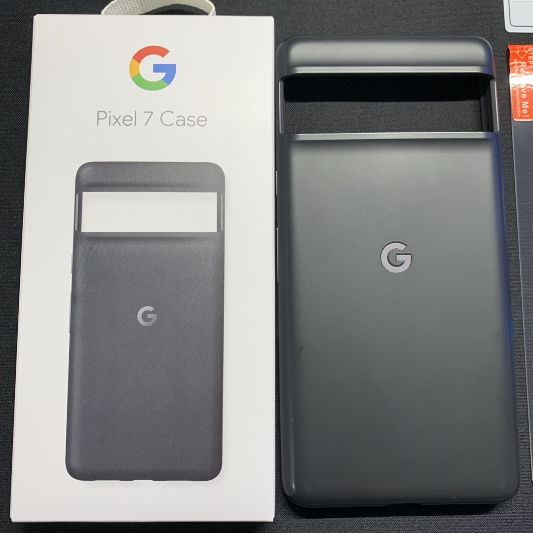 Google(グーグル)のGoogle Pixel7 純正ケース Obsidian（黒）、ガラスセット スマホ/家電/カメラのスマホアクセサリー(Androidケース)の商品写真